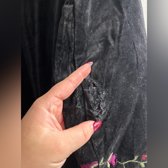 Vintage Mirasol embroidered coat jacket black velvet READ - Picture 9 of 10